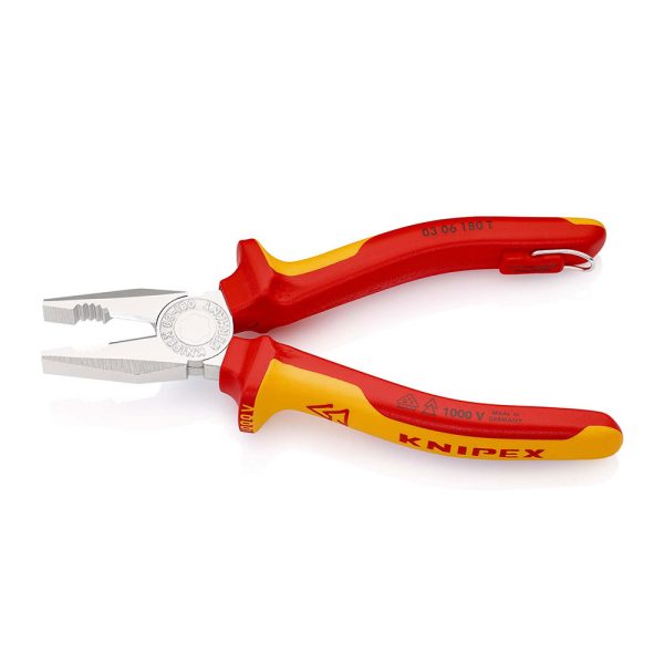 251120256925639c8531e Elektro Dot Professional KNIPEX Klešta kombinovana izolovana 1000V VDE 180mm sa mogućnošću kačenja - 03 06 180 T 03 06 180 T