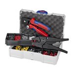 251120256925641c93d66 Elektro Dot Professional KNIPEX Komplet samopodešavajuća klešta za krimpovanje + klešta za skidanje izolacije sa izolovanim hilznama - 97 90 10 00 21 37 M