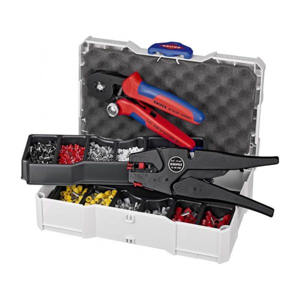 251120256925641c93d66 Elektro Dot Professional KNIPEX Komplet samopodešavajuća klešta za krimpovanje + klešta za skidanje izolacije sa izolovanim hilznama - 97 90 10 97 90 10