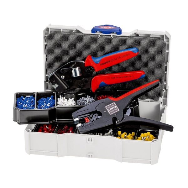 251120256925641dcbaec Elektro Dot Professional KNIPEX Komplet samopodešavajuća krimp klešta za krimpovanje + automatska klešta za skidanje izolacije MultiStrip sa izolovanim hilznama - 97 90 17 97 90 17