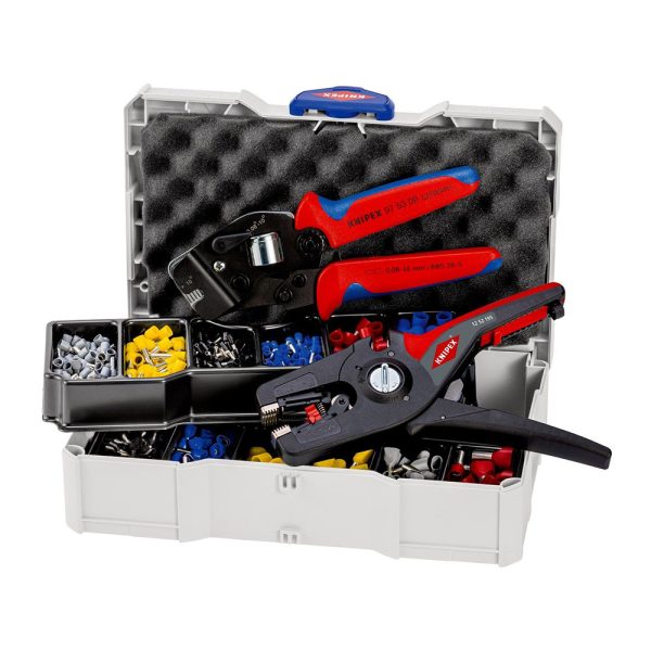 251120256925641f34ada Elektro Dot Professional KNIPEX Komplet samopodešavajuća krimp klešta za krimpovanje + klešta za skidanje izolacije PreciStrip16 sa izolovanim hilznama - 97 90 15 97 90 15