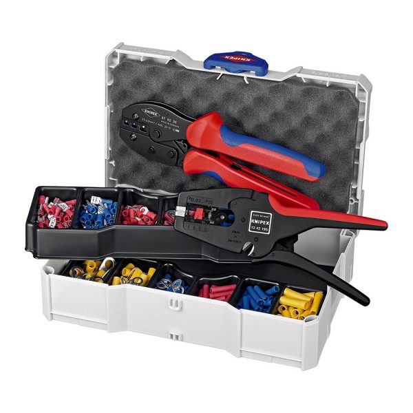 251120256925642317e43 Elektro Dot Professional KNIPEX Komplet za krimpovanje krimp klešta PreciForce® + klešta za skidanje izolacije sa izolovanim papučicama - 97 90 22 97 90 22
