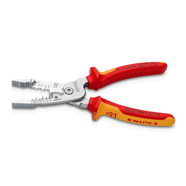 25112025692569cfe2136 Elektro Dot Professional KNIPEX Izolovana kombinovana električarska klešta za skidanje izolacije 1000V VDE 200mm - 13 76 200 ME 13 76 200 ME