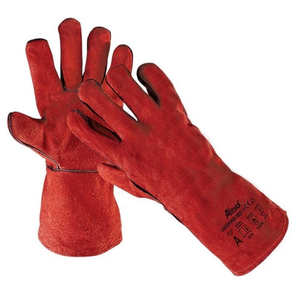 2704202669ef263f9f28f Elektro Dot Professional Zaštitne ruk. za zavarivače SANDPIPER RED, crvene boje, EN 388 2144X, EN 407 413X3X, EN 12477 tip A