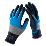 2704202669ef2668bc1e6 Elektro Dot Professional Zaštitne rukavice SHOWA 376R, nitril, duplomočene, vodonepropusne, plavo-crne boje, EN 388 4121X