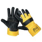 2704202669ef26824e576 Elektro Dot Professional Zaštitne kombinovane rukavice ORIOLE, koža/tekstil, žuto-crne boje, EN 388 2223X