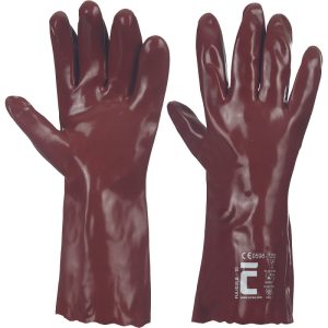 Zaštitne hemijske rukavice FULIGULA, 35cm, PVC, crvene boje, EN 388 3121X, EN 374 AJKLMNOPST - Slika 1